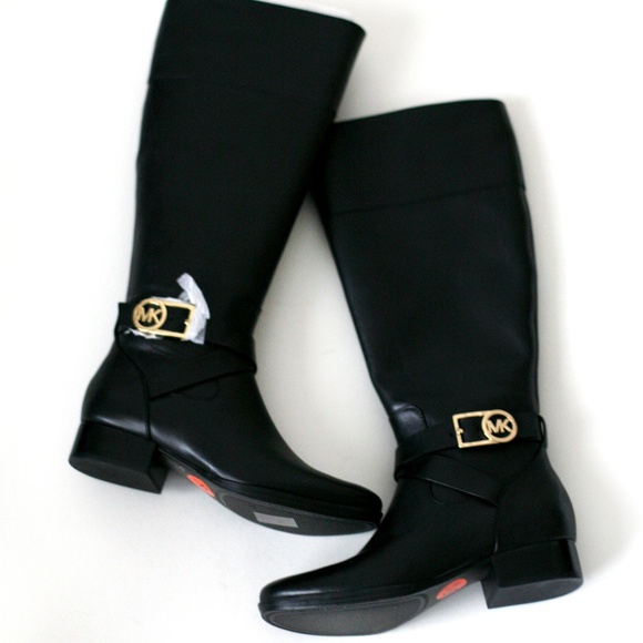 michael kors black riding boots